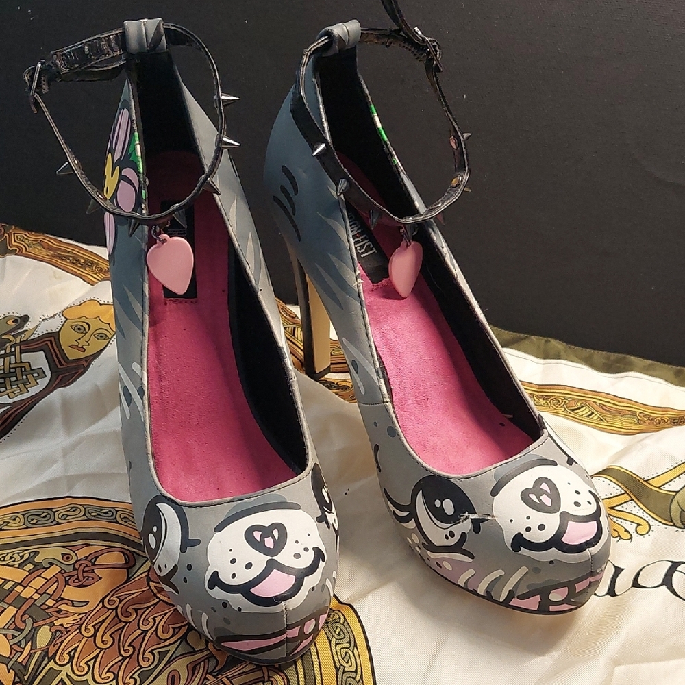 Iron Fist Gray Kitty Cat Heels